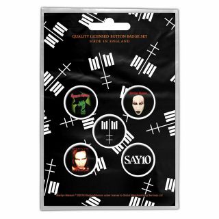 Marilyn Manson - Button Badge Set - Logos - Uk Import - Licensed In Pack