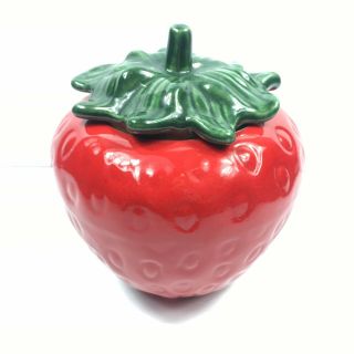 Vintage The House Of Webster Ceramic Strawberry Canister Jar