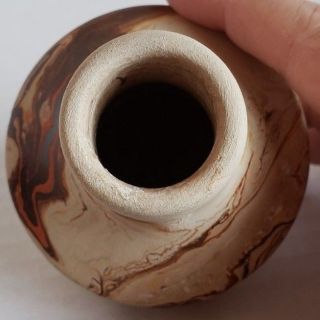 Vintage Nemadji USA Pottery swirl vase art small 3.  5 