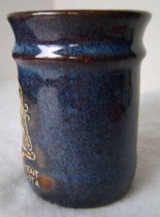 Sandhurst Pottery Stoneware Hermann Monument / Hand thrown Mug Blue/Brown Glaze 3