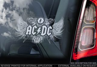 Ac/dc - Car Window Sticker - Rock Sign Ac Dc Angus Young Back In Black Acdc - V02