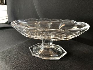Antique Vintage Waterford Keystone Crystal Cut Glass Footed Pedestal Bowl 1910
