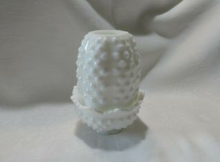 Fenton White Milk Glass Hobnail Fairy Lite Candleholder Vintage Votive 2 Piece 2