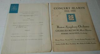 Boston Symphony Orchestra Concert Program Playbill 1952 Pierre Monteux Munch