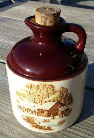 Basilisk Jug Hand Made In Vermont " A Home In The Wilderness " By Currier & Ives