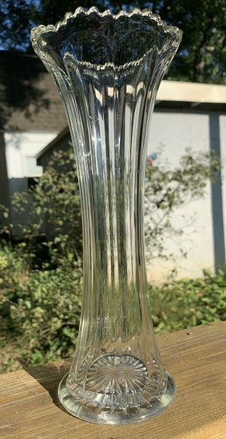 Vintage Eapg Crystal Swung Vase Depression Stretch Swing Collectible Euc