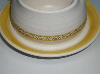 VTG Franciscan Earthenware HACIENDA GOLD 2 Spouted Gravy Boat w/ Attached Plate 3