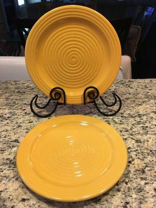 Set Of 2 All Yellow Rings By Home Trends Dinner Plate 11”