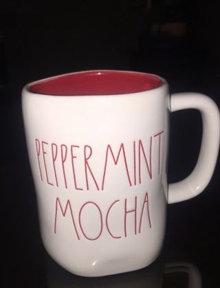 Rae Dunn Peppermint Mocha Christmas Mug By Magenta Ll Red Inside