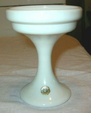 Vintage Westmoreland Hand Painted Fairy Lamp White Daisy ' s On Vaseline Shade 3