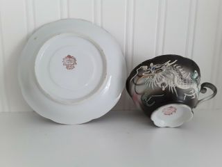 Occupied Japan Vintage Moriage Dragonware Teacup And Saucer 1940s 5