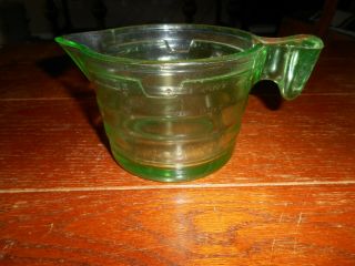 Rare Vaseline Glass Measuring Cup 1 Pint Rare Handle