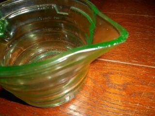 Rare Vaseline Glass Measuring Cup 1 Pint Rare Handle 5