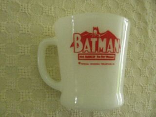 Vintage Anchor Hocking Red Fire King Batman Robin Mug