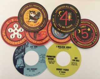 Northern Soul Record Box Stickers - Set Of 8 - Various Labels Etc