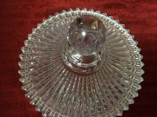 Vintage Clear Cut Glass Covered Candy Dish with Lid Cond. 3