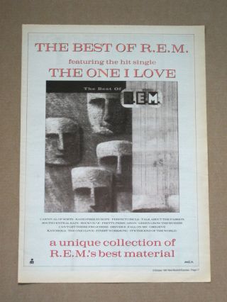 Rem - The Best Of Rem - 1991 Advert Poster Vintage Nme Stipe
