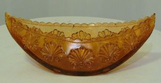 VINTAGE AMBER CANOE CANDY DISHES 6 