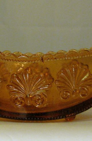 VINTAGE AMBER CANOE CANDY DISHES 6 