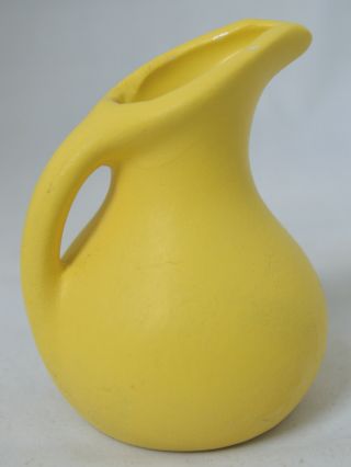 Vintage Yellow Art Pottery Jar Creamer Jug Pitcher Miniature Small A