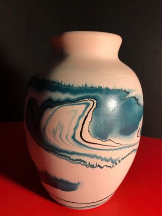 Vintage Nemadji Native Swirl Art Pottery Large 7” Vase
