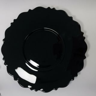 Luncheon Plate Mt.  Pleasant Black (black Amethyst) By Smith Glass Set Of 3