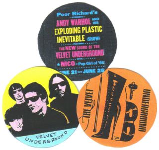 3 Velvet Underground Stickers.  Lou Reed,  Psychedelia.