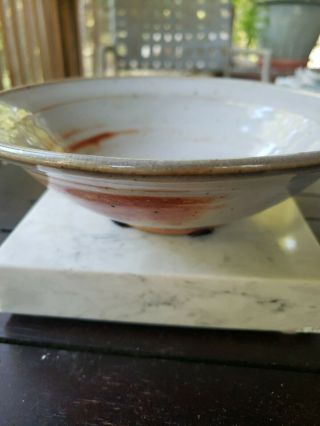 Handmade Gorgeous Pottery Ceramic Bowl Artist Signed Stoneware? Clear Glazed