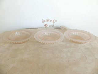 Three Pink Miss America Depression Glass Cereal Bowls 6 1/4 " In Diameter 1935 - 38
