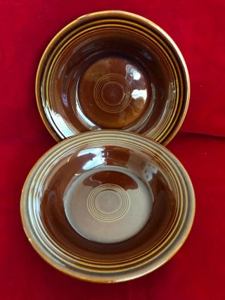 Vintage Sheffiield Amberstone 8 1/4 " Rim Soup Bowls,  Homer Laughlin,  Usa