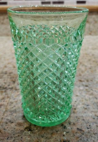Westmoreland Glass English Hobnail Green Tumbler 10 Oz