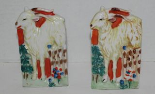 Vintage Goat Ceramic Wall Pockets Marked Japan