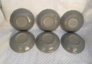 Vintage Harkerware Stone China Off White Speckled/Grey Set of 6 Berry Bowls 3