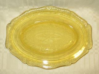 Federal Depression Glass Amber Patrician/spoke 11.  5 " Oval Serving Dish
