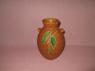 Weller Pottery Early 20th C American Arts & Crafts Brown Cornish Vase 7 1/2 "