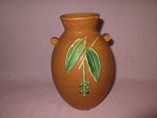 Weller Pottery Early 20th C American Arts & Crafts Brown Cornish Vase 7 1/2 