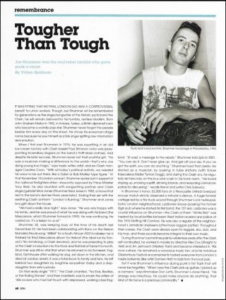 The Clash Joe Strummer Tribute Death Notice Remembrance 8 X 11 Article Print
