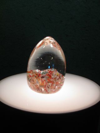 Vintage Egg Shaped Paper Weight With Multi Colors Displayed At Bottom