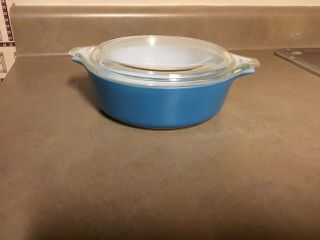 Vintage Pyrex 471 Blue Casserole Dish 1 Pt W/ Lid Ex Cond.