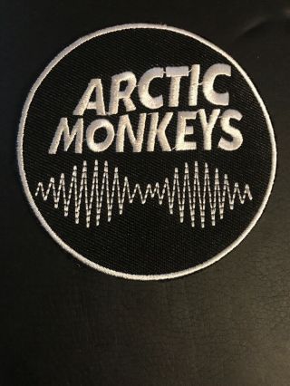 Arctic Monkeys - Embroidered 3 " Round Iron On Patch Uk Band - Black W/ White Trim