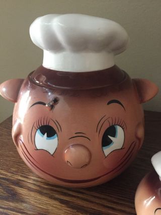 Vintage PY Japan Ceramic Anthropomorphic Chef Oh My A Fly Cookie Jar 3