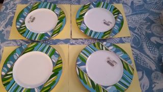 Lenox Porcelain Kate Spade Oleander Ave Blue 9 " Luncheon/dessert Plates (4)