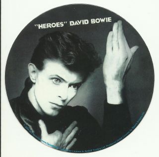 David Bowie Heroes 2005 B&w Rare Circular Vinyl Sticker No Longer Made Import