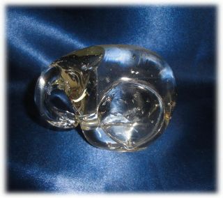 Unique Vintage Clear Glass Elephant With Bubbles Paperweight