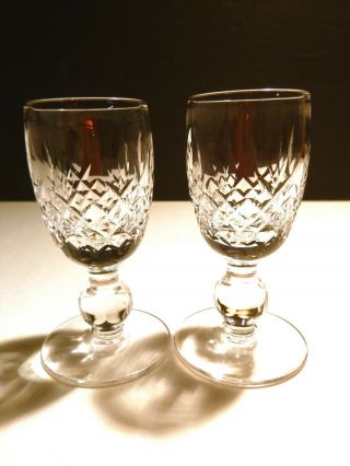 Vintage Waterford Crystal Kilcash (1976 -) Set Of 2 Cordial Glasses 3 1/4 " 1oz