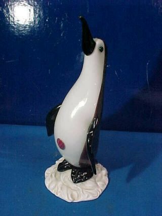 Vintage Murano Art Glass Italy Penguin Figurine 9 "