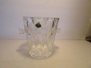 Beyer Lead Crystal Glass 6.  5” By 6” Ice Bucket With Handles
