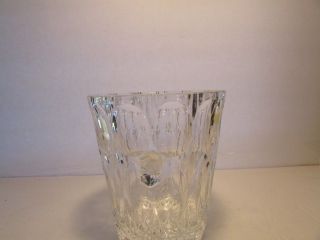 BEYER Lead Crystal Glass 6.  5” By 6” Ice Bucket With Handles 3