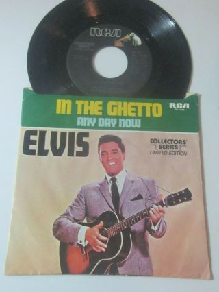 Vintage Elvis 45 Record And Sleeve Rca Collector Series In The Ghetto