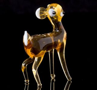 Deer Glass Sculpture,  Blown " Murano " Art,  Home Decor Animal Figurine